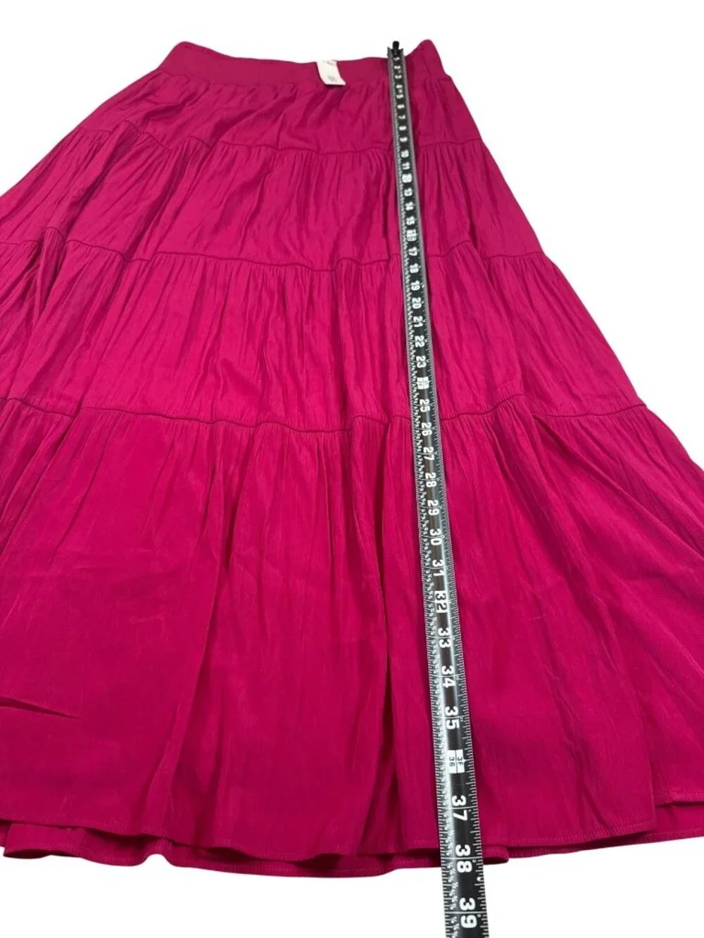 NWT Chicos Tiered Botanic Berry Maxi Skirt size 1 (US 8/10) Smocked Waist (JJ650 - Picture 4 of 9